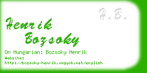 henrik bozsoky business card